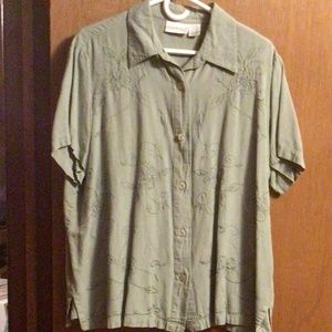 Floral Pattern Short Sleeved Top